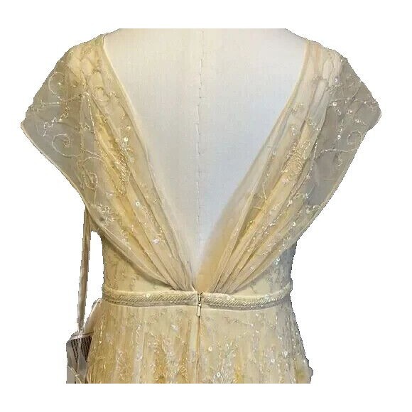 NWT MAC DUGGAL Embroidered Beaded/Rhinestone 3D Flower 70274 Gown Dress‎ Size 10 - Picture 6 of 7